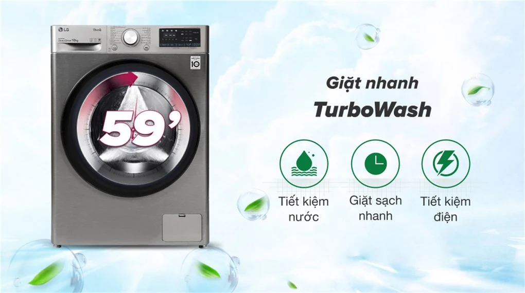 Máy giặt lồng ngang thông minh LG AI DD 10kg FV1410S4P - ảnh 5