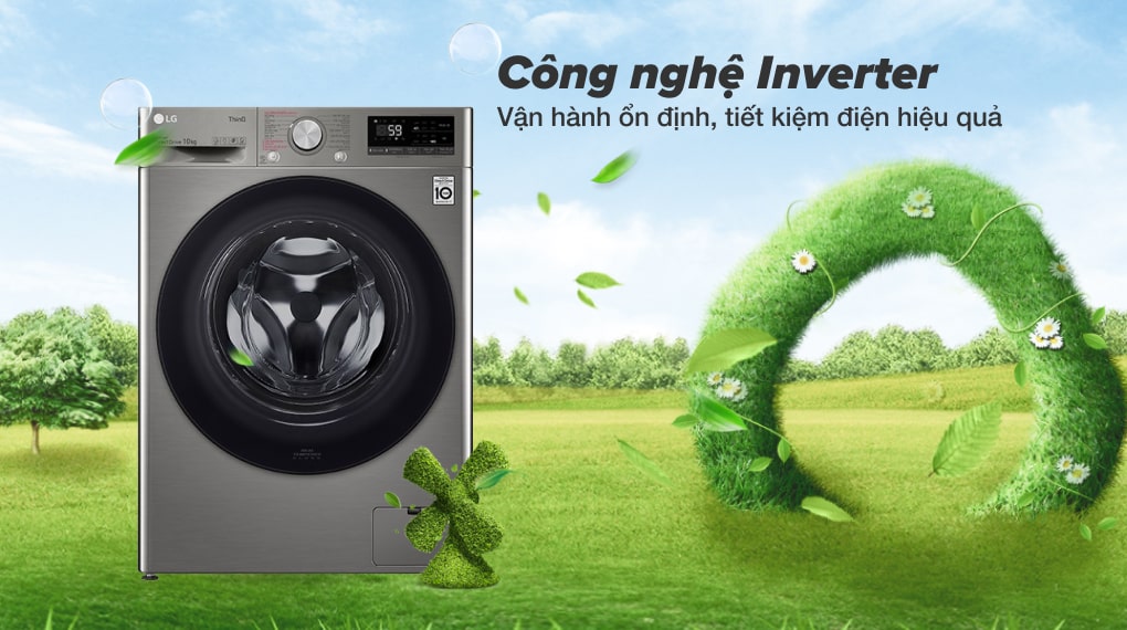 Máy giặt lồng ngang thông minh LG AI DD 10kg FV1410S4P - ảnh mô tả