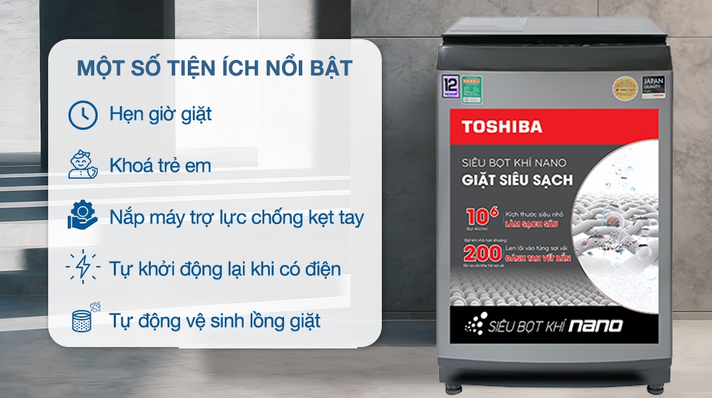 Máy giặt Toshiba Inverter 12 kg AW-DUK1300KV(SG) - ảnh mô tả