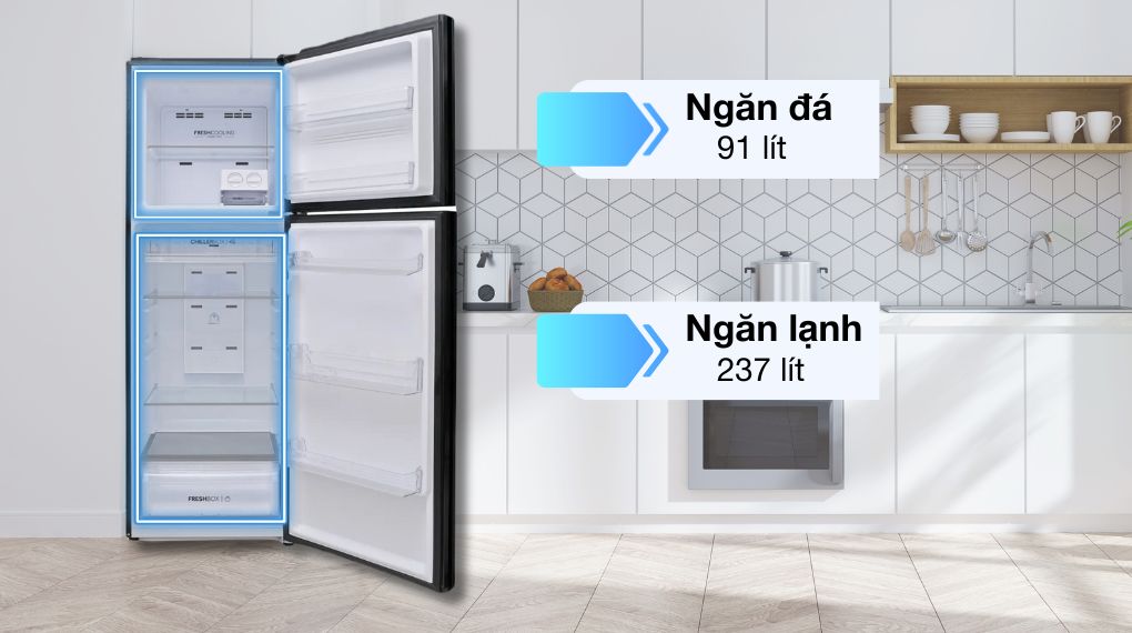 Tủ lạnh Aqua Inverter 328 lít AQR-T380FA(SL) - ảnh mô tả