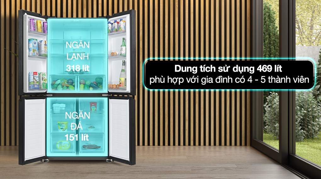 Tủ lạnh Aqua Inverter 469 lít Multi Door AQR-M536XA(GB) - ảnh 2