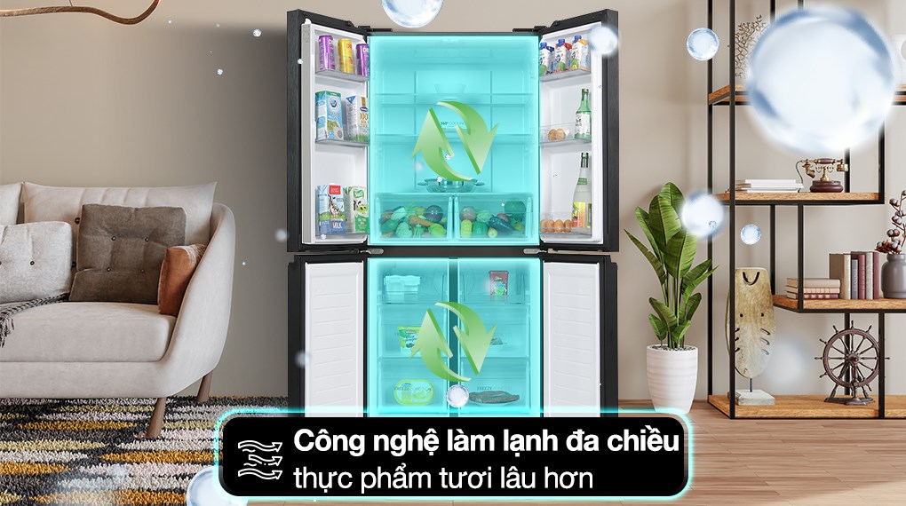 Tủ lạnh Aqua Inverter 469 lít Multi Door AQR-M536XA(GB) - ảnh 4
