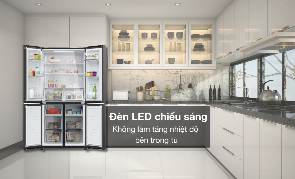 Tủ lạnh Aqua Inverter 469 lít Multi Door AQR-M536XA(GB) - ảnh mô tả