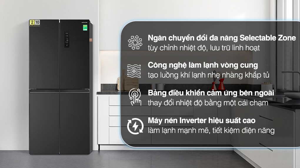Tủ lạnh Hitachi Inverter 466 lít Multi Door HR4N7522DSDXVN - ảnh 2