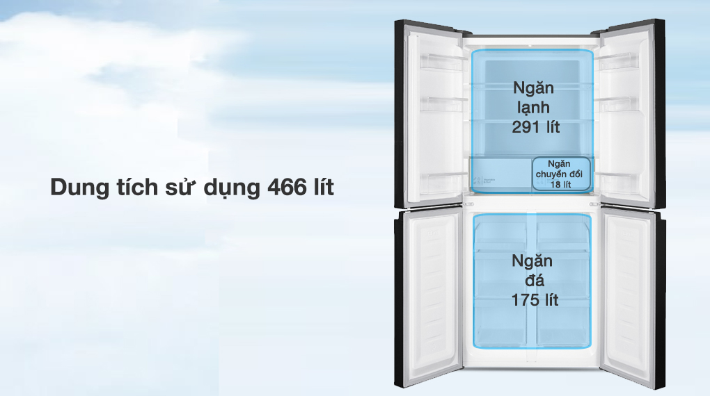 Tủ lạnh Hitachi Inverter 466 lít Multi Door HR4N7522DSDXVN - ảnh mô tả