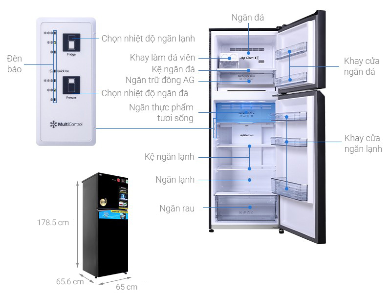 Tủ lạnh Panasonic Inverter 366 lít NR-TL381VGMV - ảnh mô tả