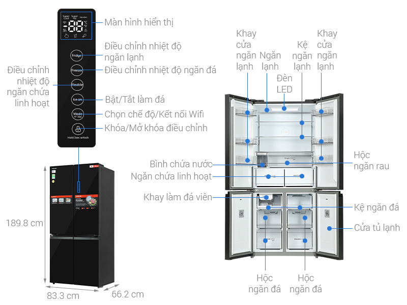 Tủ lạnh Toshiba Inverter 515 lít Multi Door GR-RF665WIA-PGV(22)-XK - ảnh mô tả
