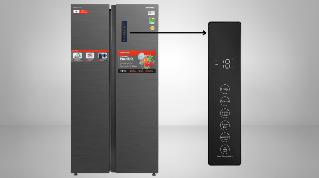 Tủ lạnh Toshiba Inverter 555 lít Side By Side GR-RS696WI-PMV(60)-AG - ảnh mô tả